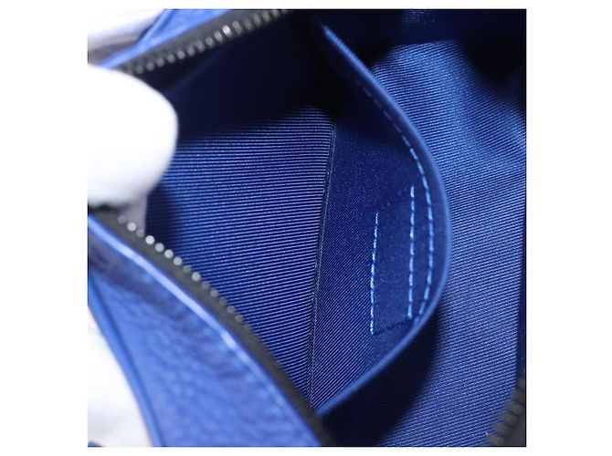 LOUIS VUITTON Monogram Taurillon Clemence Mini Soft Trunk M82558 Auth 198603SAM Blu - vista 24