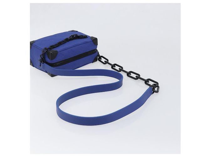 LOUIS VUITTON Monogram Taurillon Clemence Mini Soft Trunk M82558 Auth 198603SAM Blu - vista 7