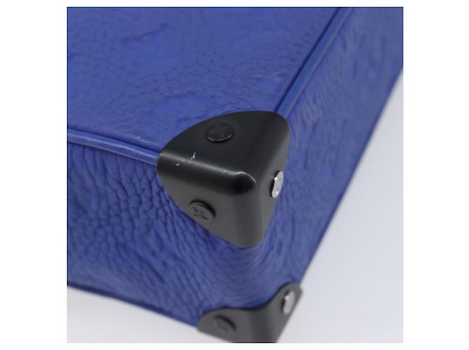 LOUIS VUITTON Monogram Taurillon Clemence Mini Soft Trunk M82558 Auth 198603SAM Blu - vista 9