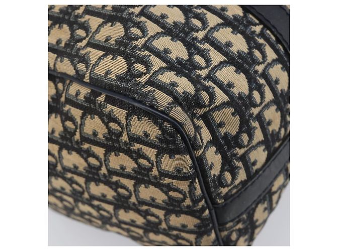 Borsa Boston Christian Dior Trotter Canvas Navy Silver Auth 199424 Argento Blu navy - vista 11