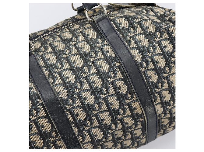Borsa Boston Christian Dior Trotter Canvas Navy Silver Auth 199424 Argento Blu navy - vista 14