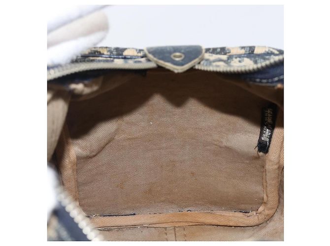 Borsa Boston Christian Dior Trotter Canvas Navy Silver Auth 199424 Argento Blu navy - vista 17