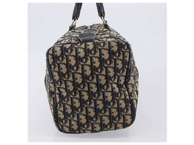 Borsa Boston Christian Dior Trotter Canvas Navy Silver Auth 199424 Argento Blu navy - vista 5