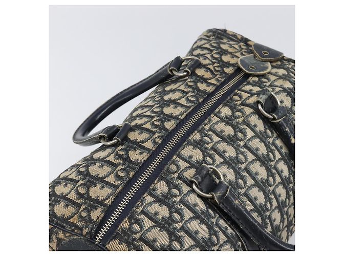 Borsa Boston Christian Dior Trotter Canvas Navy Silver Auth 199424 Argento Blu navy - vista 6