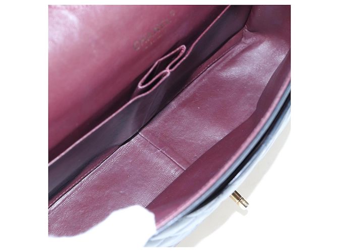 Borsa a tracolla con catena CHANEL Matelasse 34 Double Flap in pelle d'agnello Auth yk20879SAM Nero - vista 11