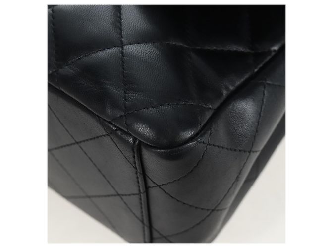 Borsa a tracolla con catena CHANEL Matelasse 34 Double Flap in pelle d'agnello Auth yk20879SAM Nero - vista 16