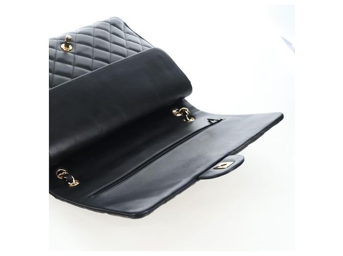 Borsa a tracolla con catena CHANEL Matelasse 34 Double Flap in pelle d'agnello Auth yk20879SAM Nero - vista 20