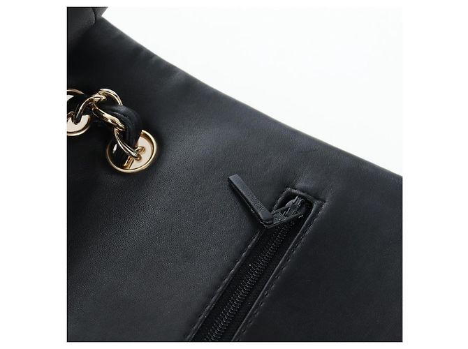Borsa a tracolla con catena CHANEL Matelasse 34 Double Flap in pelle d'agnello Auth yk20879SAM Nero - vista 21