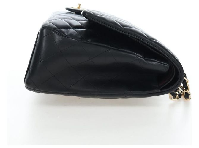 Borsa a tracolla con catena CHANEL Matelasse 34 Double Flap in pelle d'agnello Auth yk20879SAM Nero - vista 4