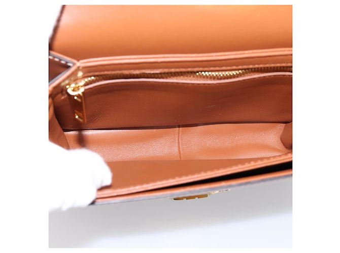 Céline Borsa a spalla CELINE Triomphe PVC Pelle Marrone Tono Oro Auth 199806SM - vista 10