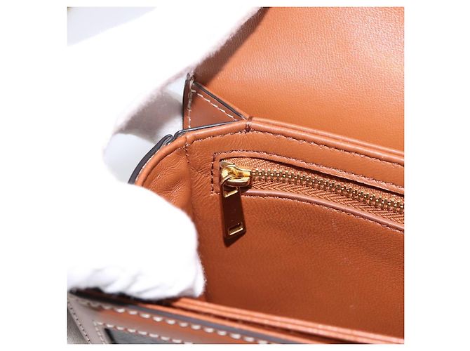 Céline Borsa a spalla CELINE Triomphe PVC Pelle Marrone Tono Oro Auth 199806SM - vista 21