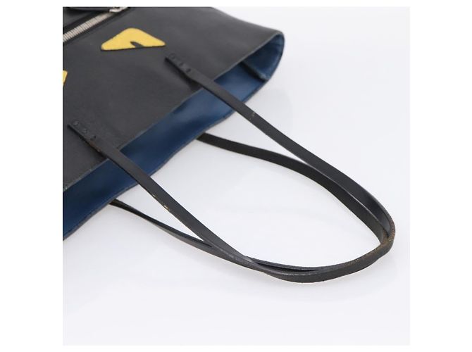 Borsa Tote FENDI Monster in pelle nera e argento Auth 201937 Nero - vista 7