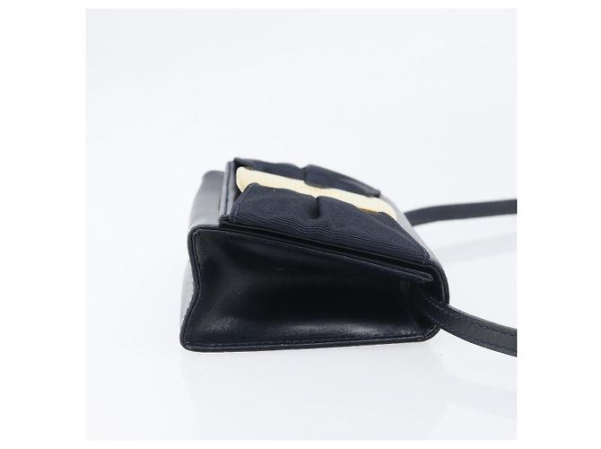Borsa a tracolla Salvatore Ferragamo Vala Canvas Navy Gold Auth 195283 D'oro Blu navy - vista 3