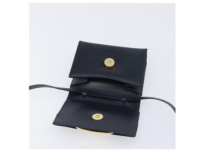 Borsa a tracolla Salvatore Ferragamo Vala Canvas Navy Gold Auth 195283 D'oro Blu navy - vista 8