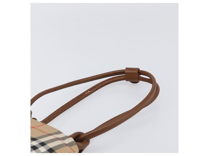 Borsa a tracolla Burberrys Nova Check Canvas Beige Gold Auth 199830A D'oro - vista 14