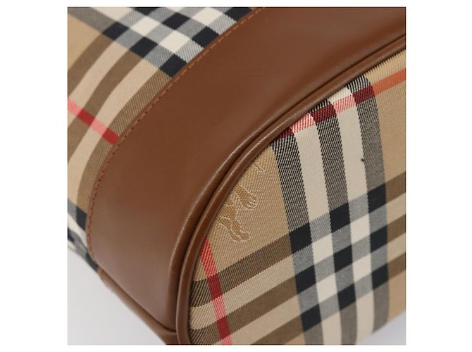 Borsa a tracolla Burberrys Nova Check Canvas Beige Gold Auth 199830A D'oro - vista 16