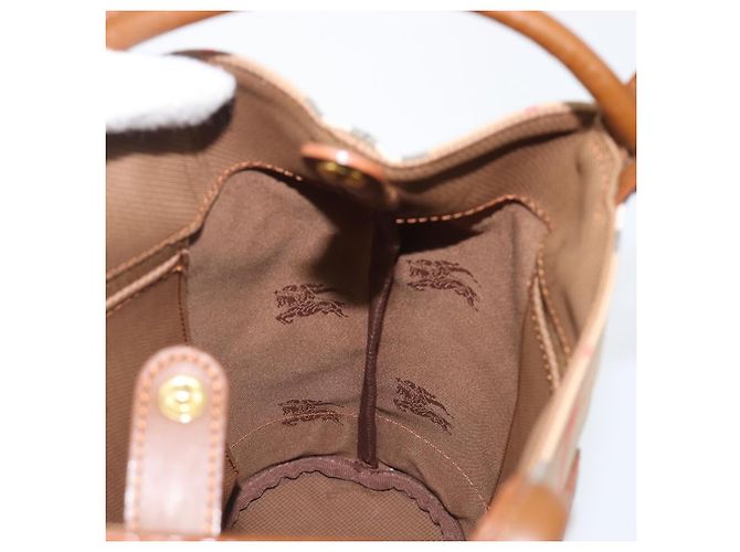 Borsa a tracolla Burberrys Nova Check Canvas Beige Gold Auth 199830A D'oro - vista 19