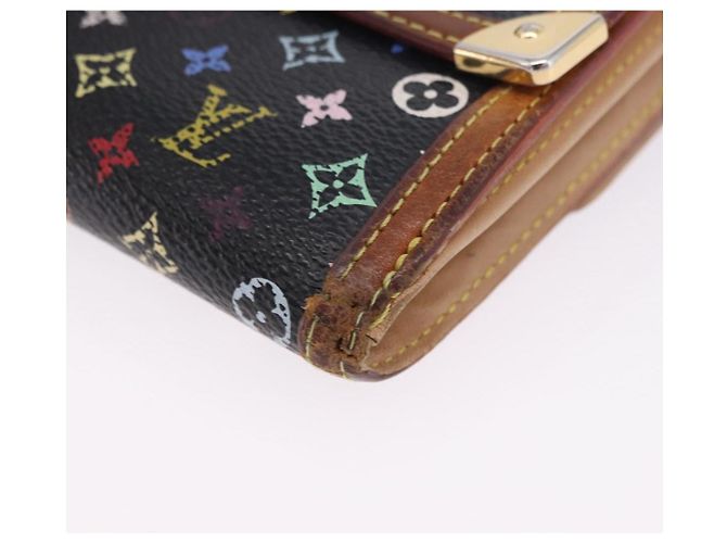 LOUIS VUITTON Multicolor Porte Monnaie Billets Cartes Credit M92984 Auth 200093 Nero - vista 14