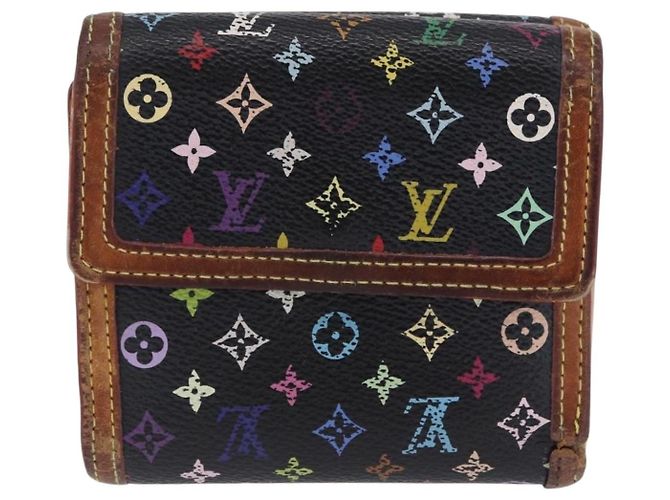 LOUIS VUITTON Multicolor Porte Monnaie Billets Cartes Credit M92984 Auth 200093 Nero - vista 2
