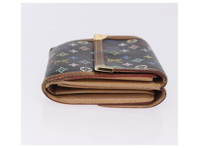 LOUIS VUITTON Multicolor Porte Monnaie Billets Cartes Credit M92984 Auth 200093 Nero - vista 3