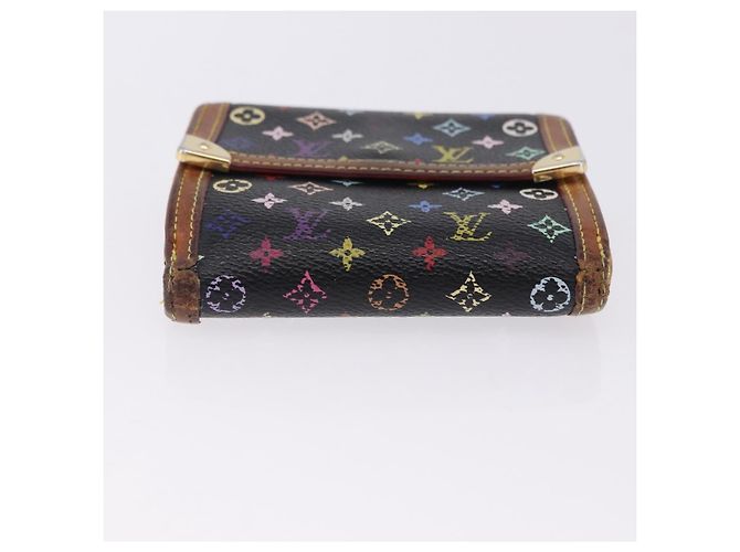 LOUIS VUITTON Multicolor Porte Monnaie Billets Cartes Credit M92984 Auth 200093 Nero - vista 6