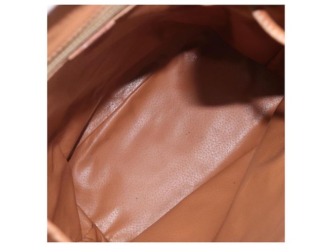 Edge Céline Zaino CELINE Macadam Canvas PVC Leather Brown Gold Auth 197605 Marrone D'oro - vista 11
