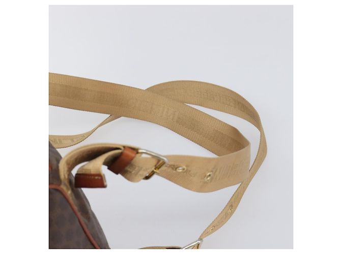 Edge Céline Zaino CELINE Macadam Canvas PVC Leather Brown Gold Auth 197605 Marrone D'oro - vista 15