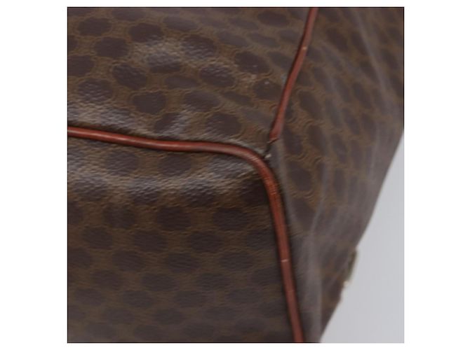 Edge Céline Zaino CELINE Macadam Canvas PVC Leather Brown Gold Auth 197605 Marrone D'oro - vista 16