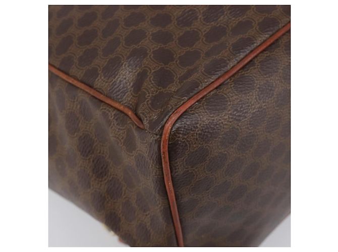 Edge Céline Zaino CELINE Macadam Canvas PVC Leather Brown Gold Auth 197605 Marrone D'oro - vista 17