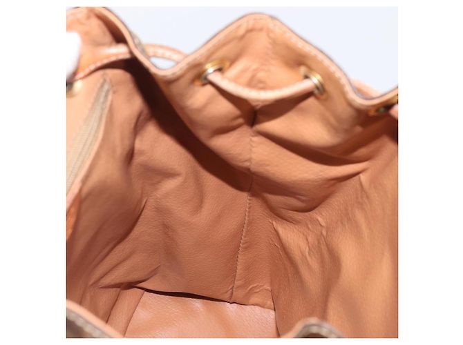 Edge Céline Zaino CELINE Macadam Canvas PVC Leather Brown Gold Auth 197605 Marrone D'oro - vista 23