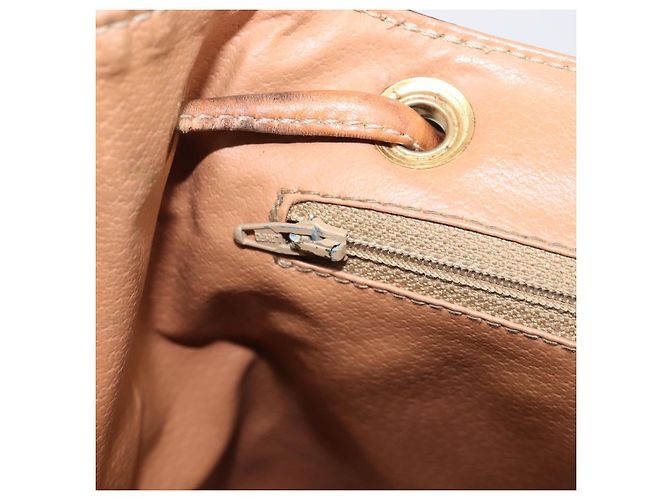Edge Céline Zaino CELINE Macadam Canvas PVC Leather Brown Gold Auth 197605 Marrone D'oro - vista 25