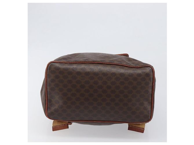 Edge Céline Zaino CELINE Macadam Canvas PVC Leather Brown Gold Auth 197605 Marrone D'oro - vista 5