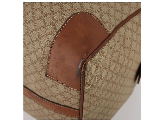 Céline CELINE Macadam Canvas Boston Bag PVC Beige Gold Auth 197611 Golden - view 15