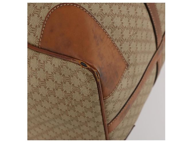 Céline CELINE Macadam Canvas Boston Bag PVC Beige Gold Auth 197611 Golden - view 16