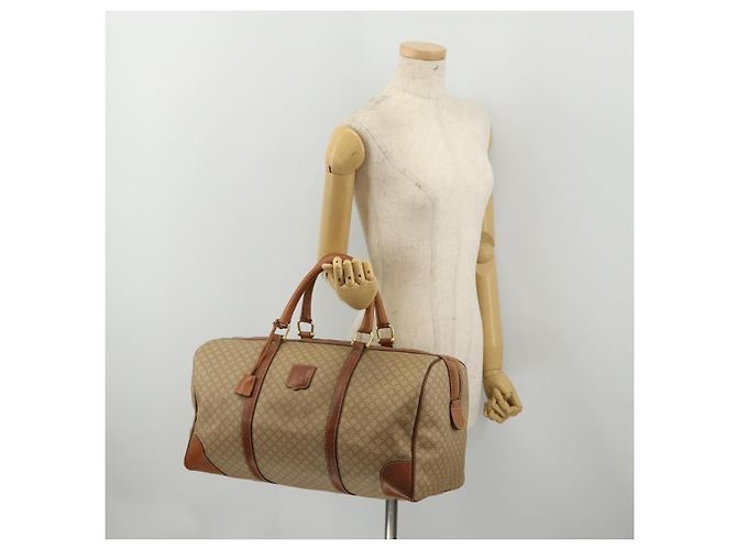 Céline CELINE Macadam Canvas Boston Bag PVC Beige Gold Auth 197611 Golden - view 26