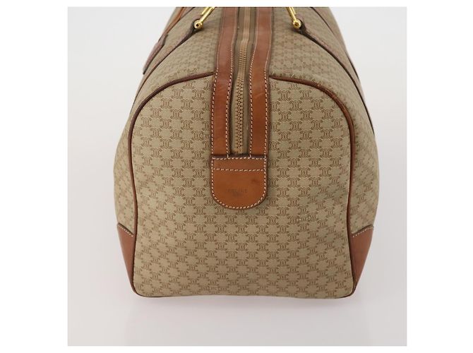Céline CELINE Macadam Canvas Boston Bag PVC Beige Gold Auth 197611 Golden - view 3