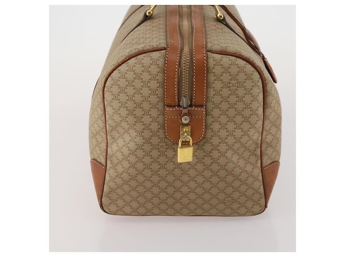 Céline CELINE Macadam Canvas Boston Bag PVC Beige Gold Auth 197611 Golden - view 4