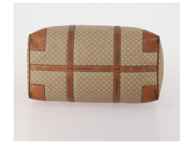 Céline CELINE Macadam Canvas Boston Bag PVC Beige Gold Auth 197611 Golden - view 5