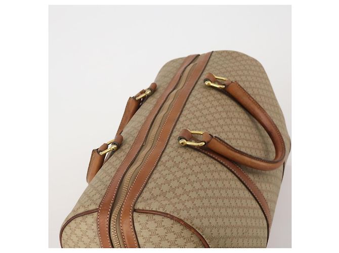 Céline CELINE Macadam Canvas Boston Bag PVC Beige Gold Auth 197611 Golden - view 6