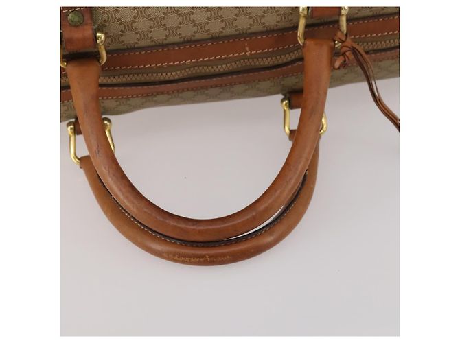 Céline CELINE Macadam Canvas Boston Bag PVC Beige Gold Auth 197611 Golden - view 7