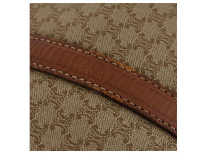 Céline CELINE Macadam Canvas Boston Bag PVC Beige Gold Auth 197611 Golden - view 9