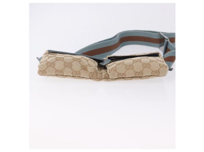 Borsello da vita GUCCI GG Canvas Sherry Line Outlet Beige Silver 162962 Auth 200345A Argento - vista 11