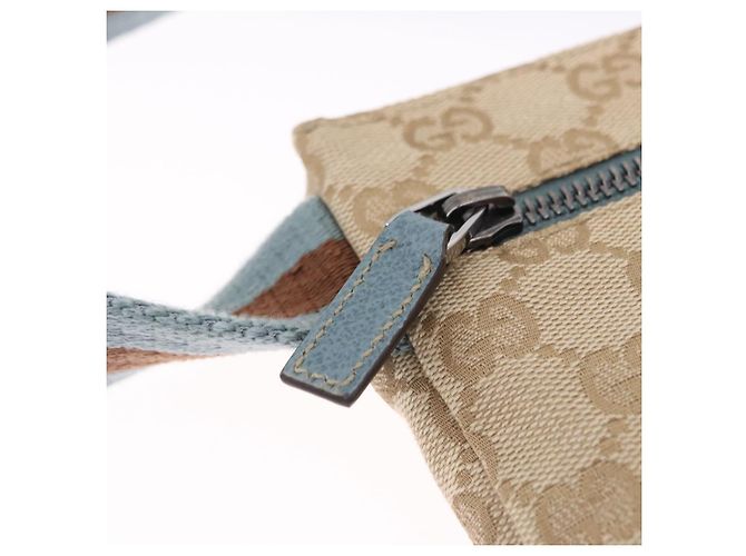 Borsello da vita GUCCI GG Canvas Sherry Line Outlet Beige Silver 162962 Auth 200345A Argento - vista 16
