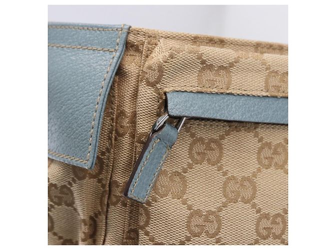 Borsello da vita GUCCI GG Canvas Sherry Line Outlet Beige Silver 162962 Auth 200345A Argento - vista 17