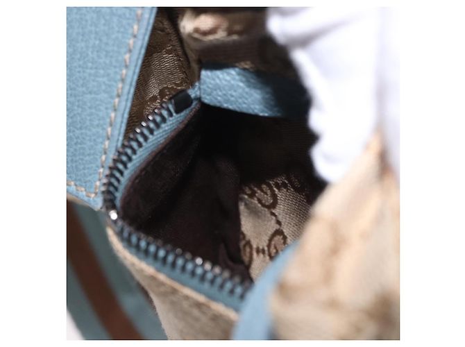 Borsello da vita GUCCI GG Canvas Sherry Line Outlet Beige Silver 162962 Auth 200345A Argento - vista 22