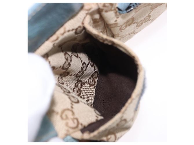 Borsello da vita GUCCI GG Canvas Sherry Line Outlet Beige Silver 162962 Auth 200345A Argento - vista 23