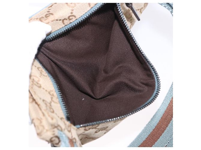 Borsello da vita GUCCI GG Canvas Sherry Line Outlet Beige Silver 162962 Auth 200345A Argento - vista 24