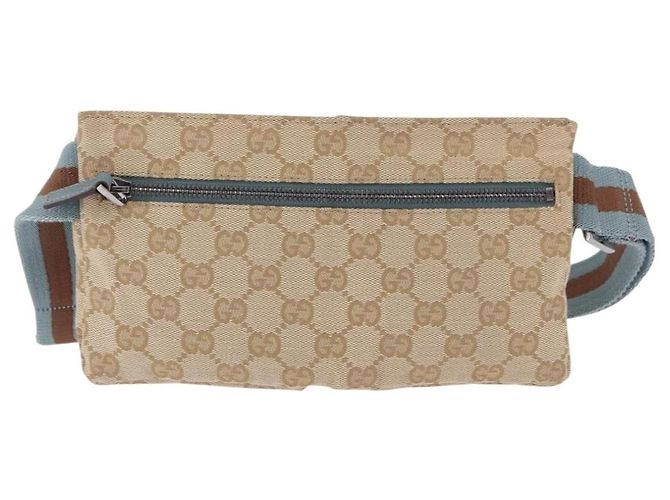 Borsello da vita GUCCI GG Canvas Sherry Line Outlet Beige Silver 162962 Auth 200345A Argento - vista 3