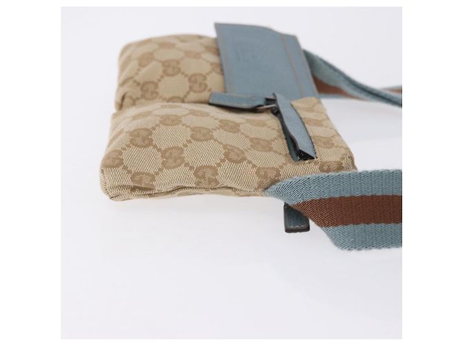 Borsello da vita GUCCI GG Canvas Sherry Line Outlet Beige Silver 162962 Auth 200345A Argento - vista 4
