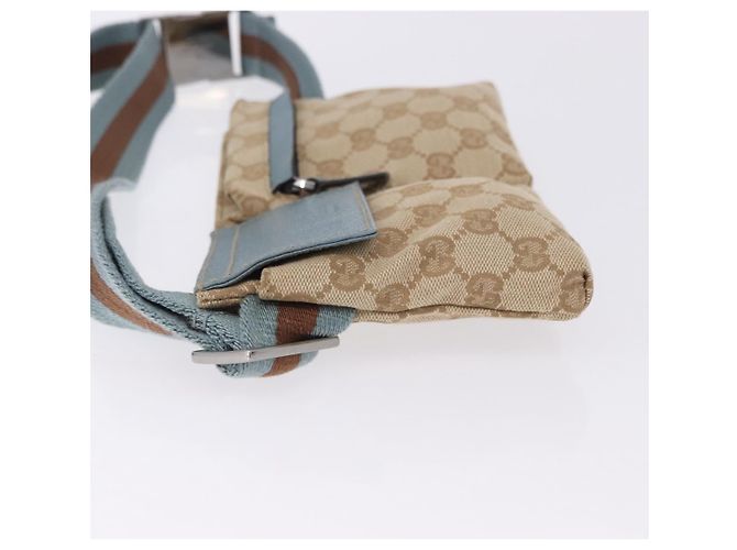 Borsello da vita GUCCI GG Canvas Sherry Line Outlet Beige Silver 162962 Auth 200345A Argento - vista 5